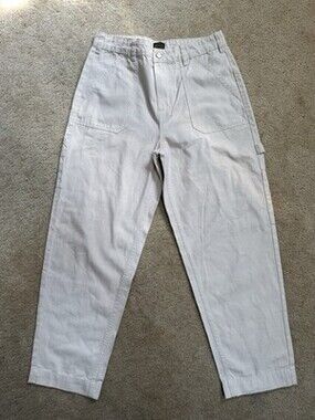 RVCA Pants Size 28 Cream Ivory Straight Americana Fit Cotton Pockets Carpenter